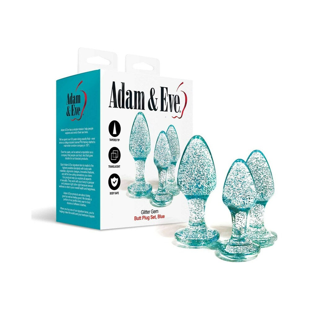 Adam & Eve Glitter Gem Butt Plug Set | Fantasy Party NYC Adam & Eve Glitter Gem Butt Plug Set | Fantasy Party NYC