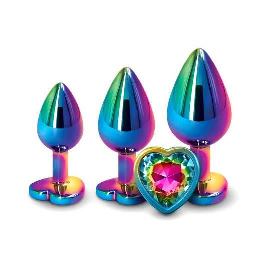 Adam & Eve Rainbow Heart Anal Plug Training Set1