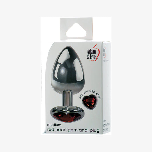 Adam & Eve Red Hearts Gem Anal Plug1