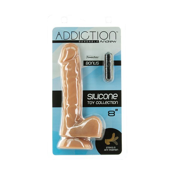 B.M.S. Enterprises Addiction Andrew 8" Bendable Dong - Caramel
