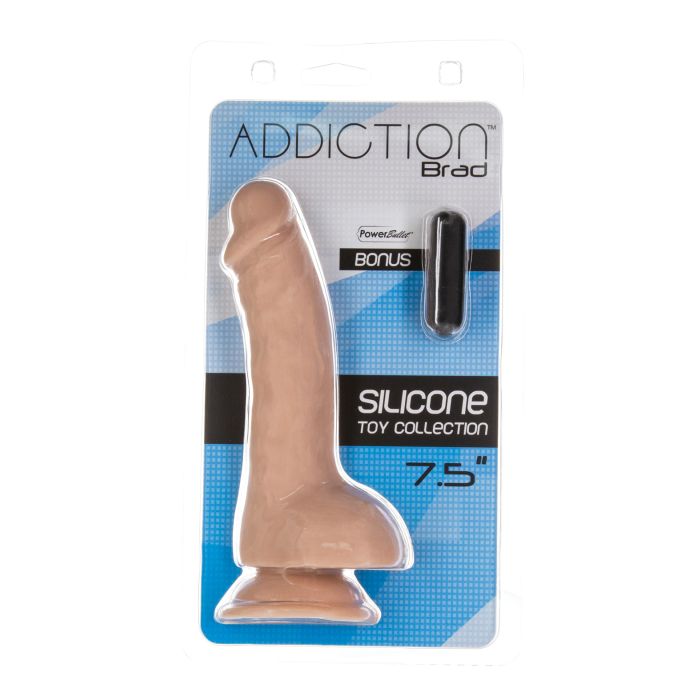 B.M.S. Enterprises Addiction Brad 7.5" Dildo - Beige 4