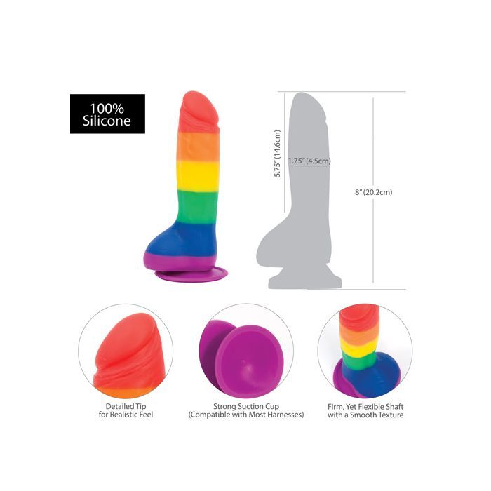 B.M.S. Enterprises Addiction Justin 8" Dildo - Rainbow 4
