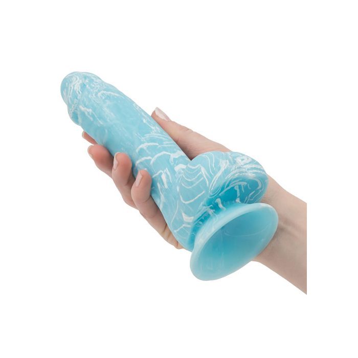 B.M.S. Enterprises Addiction Luke Glow in the Dark 7.5" Dildo - Blue 3