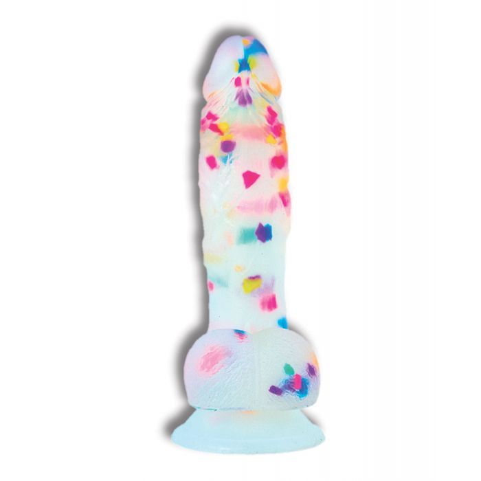 B.M.S. Enterprises Addiction Party Marty 7.5" Dildo - Frost/Confetti 3
