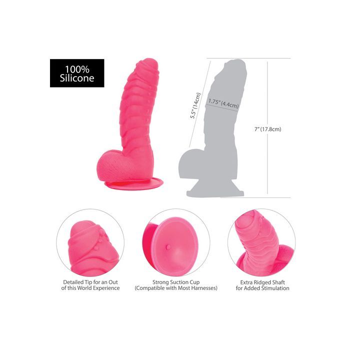 B.M.S. Enterprises Addiction Tom 7" Dildo - Hot Pink 4