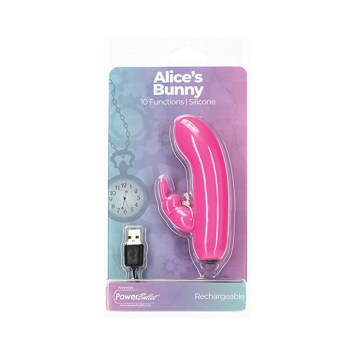 B.M.S. Enterprises Alice's Bunny Rechargeable Bullet w/Rabbit Sleeve - 10 Functions