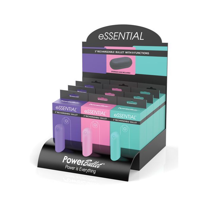 B.M.S. Enterprises eSSENTIAL Power Bullet Display - Asst. Colors Display of 12 2