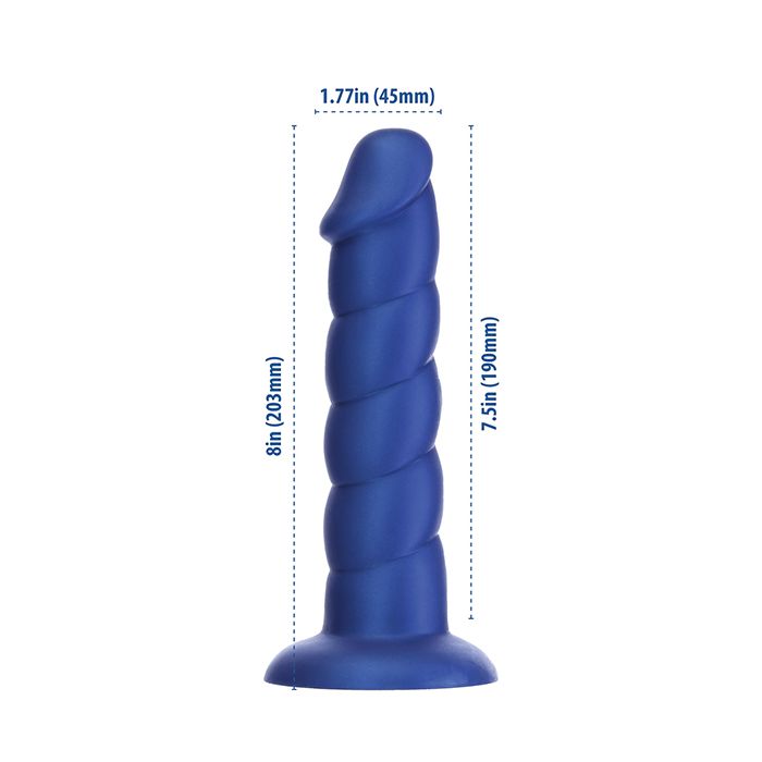 B.M.S. Enterprises Fantasy Addiction 8" Unicorn Dildo - Blue 3