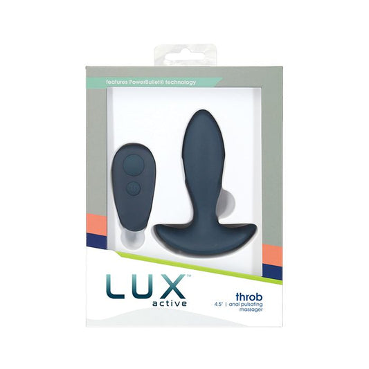 B.M.S. Enterprises Lux Active Throb Anal Pulsating Massager w/Remote - Dark Blue