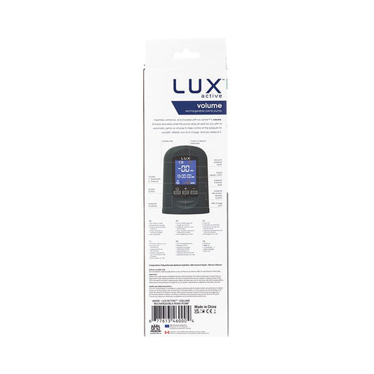 B.M.S. Enterprises Lux Active Volume Rechargeable Penis Pump - Black 1