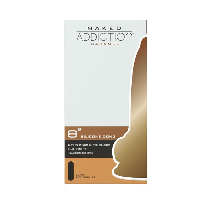 B.M.S. Enterprises Naked Addiction 8" Dual Density Silicone Dildo - Caramel 1