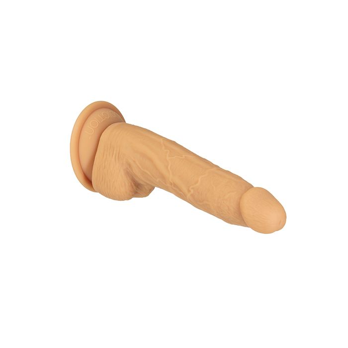 B.M.S. Enterprises Naked Addiction 8" Dual Density Silicone Dildo - Caramel 2