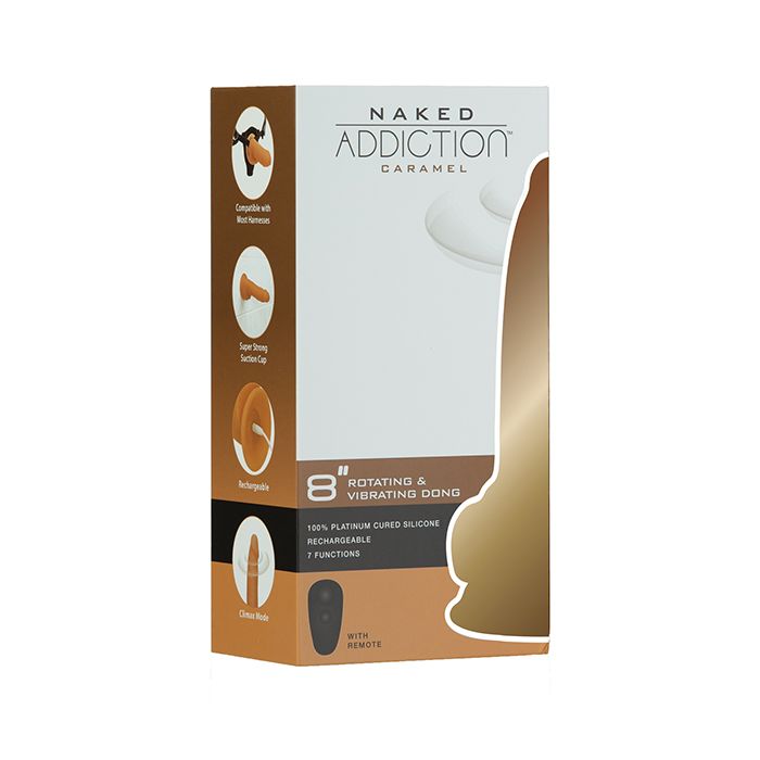 B.M.S. Enterprises Naked Addiction 8" Dual Density Silicone Dildo - Caramel 4