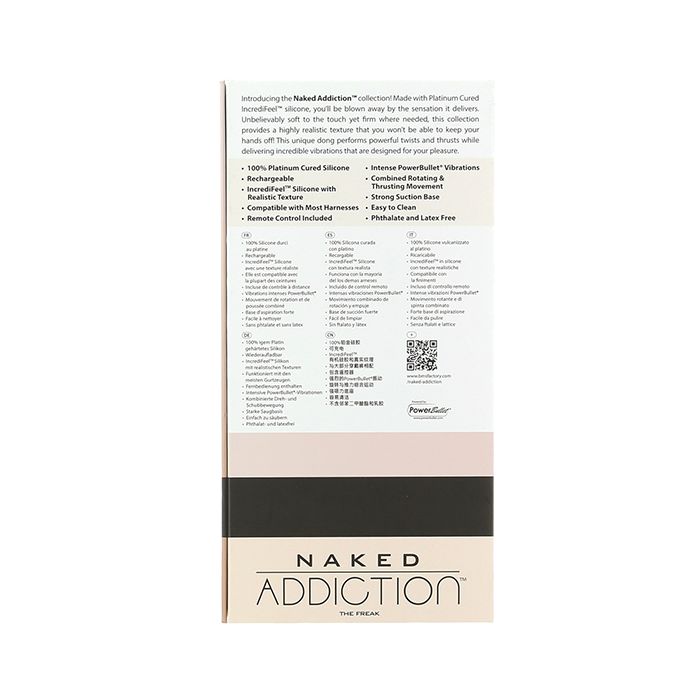 B.M.S. Enterprises Naked Addiction The Freak 7.5" Rotating & Thrusting Vibrating Dong - Ivory 1