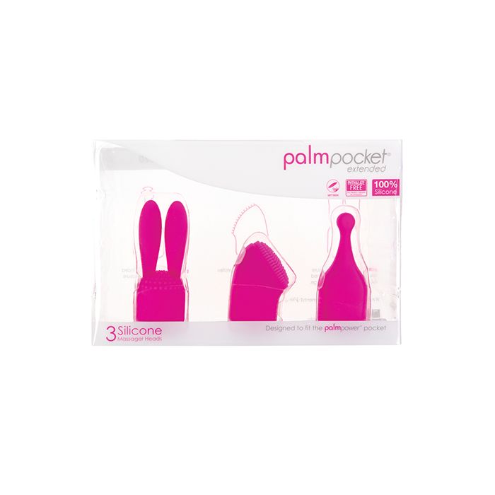 B.M.S. Enterprises Palm Power Palm Pocket Extended Accessories - 3 Silicone Heads Pink