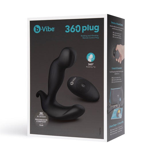 b-Vibe 360 Rotating and Vibrating Remote Control Plug Black1