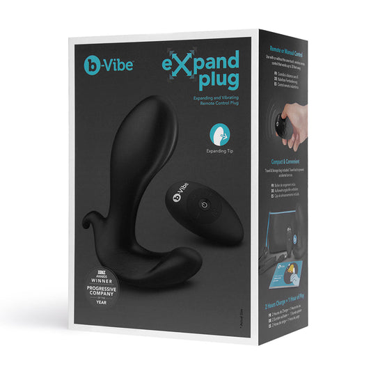b-Vibe Expand Expanding and Vibrating Remote Control Plug Black1
