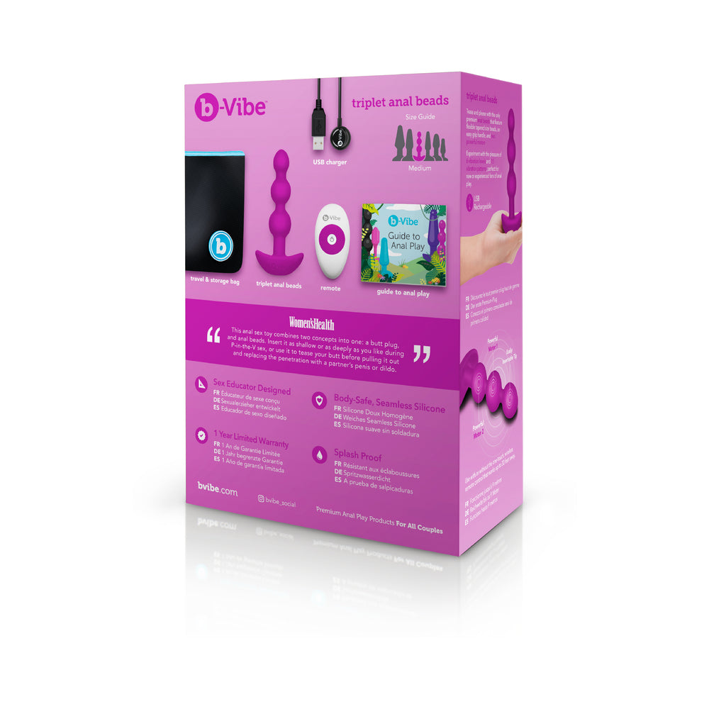 b-Vibe Triplet Rechargeable Remote-Controlled Vibrating Anal Beads Plug15