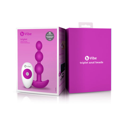b-Vibe Triplet Rechargeable Remote-Controlled Vibrating Anal Beads Plug1