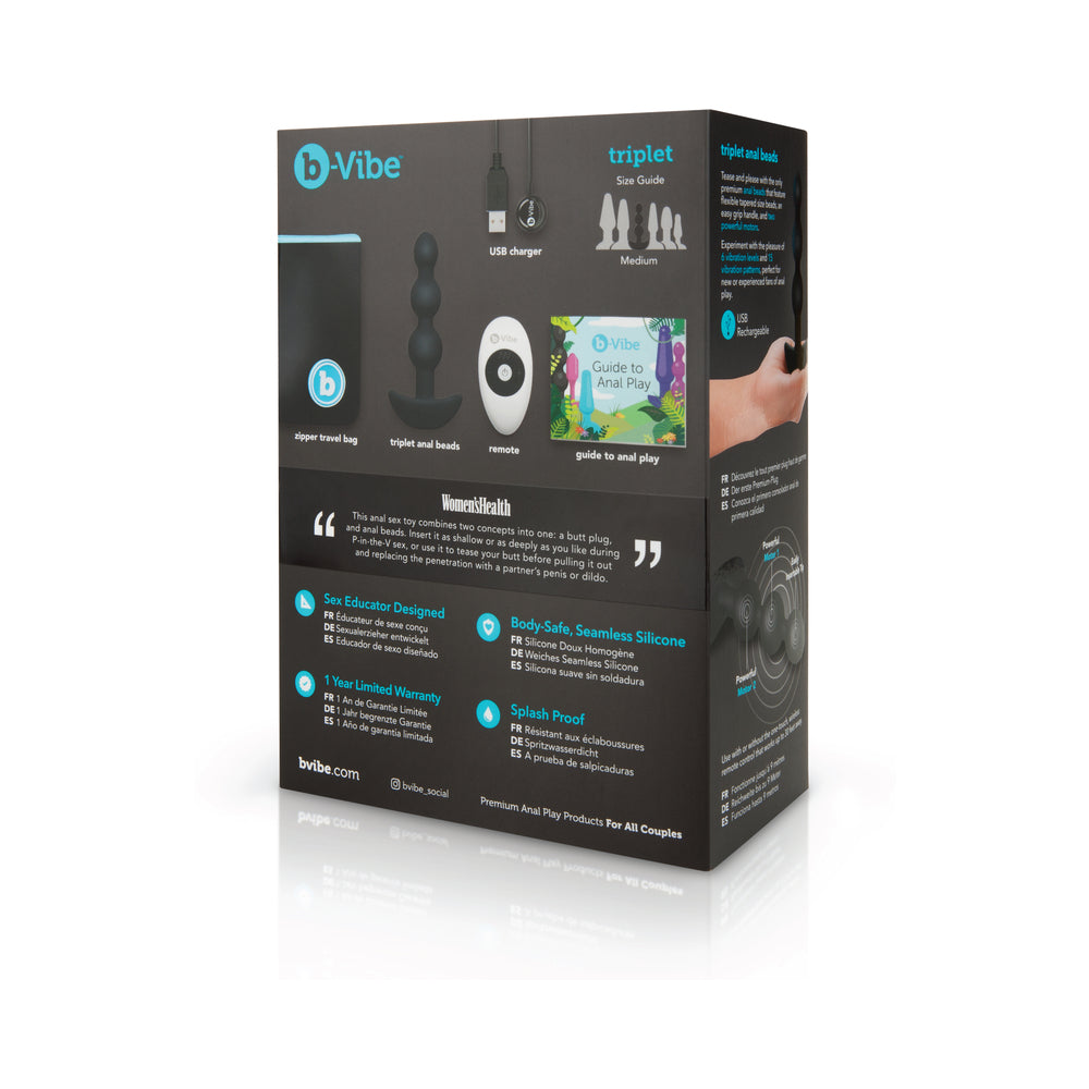 b-Vibe Triplet Rechargeable Remote-Controlled Vibrating Anal Beads Plug4