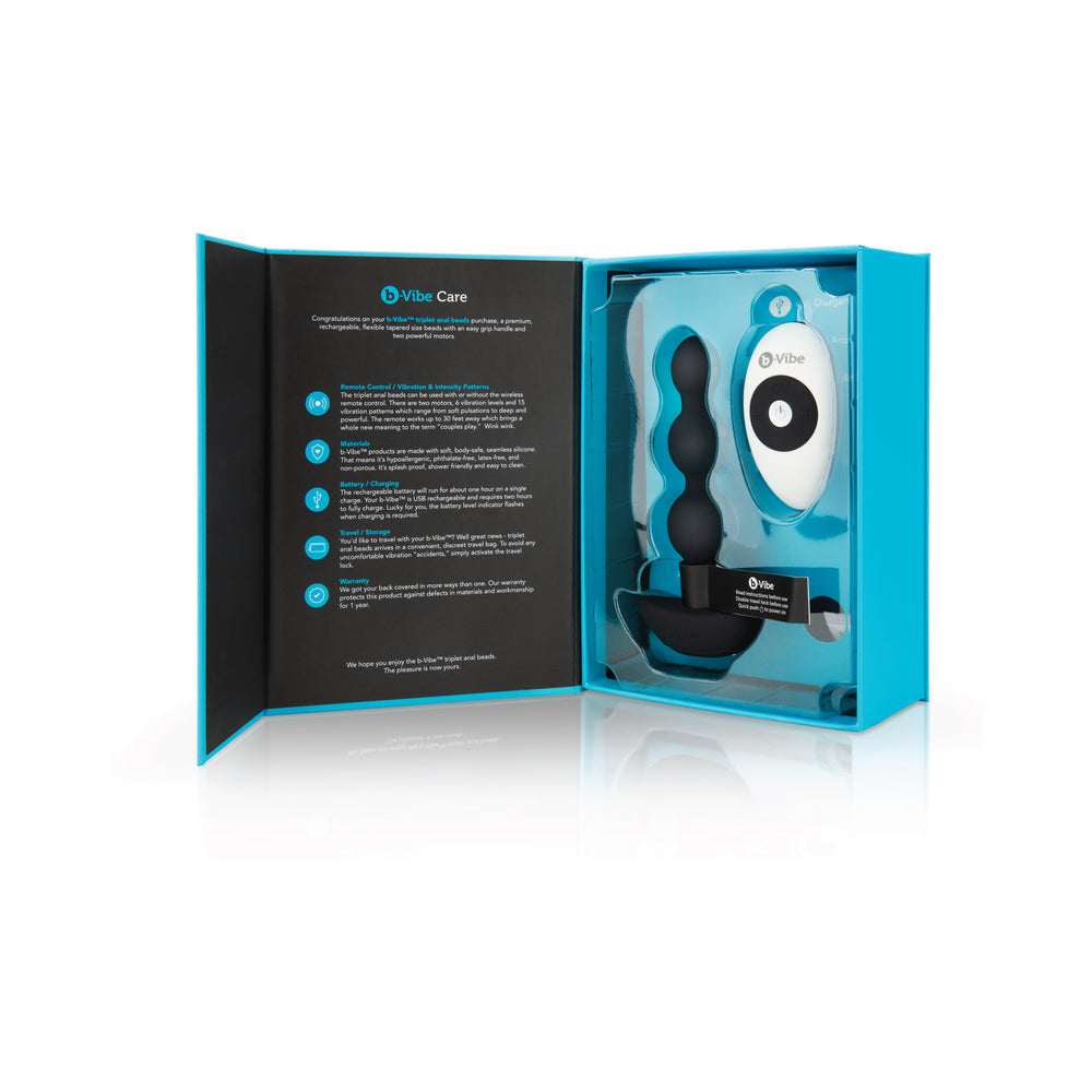 b-Vibe Triplet Rechargeable Remote-Controlled Vibrating Anal Beads Plug5