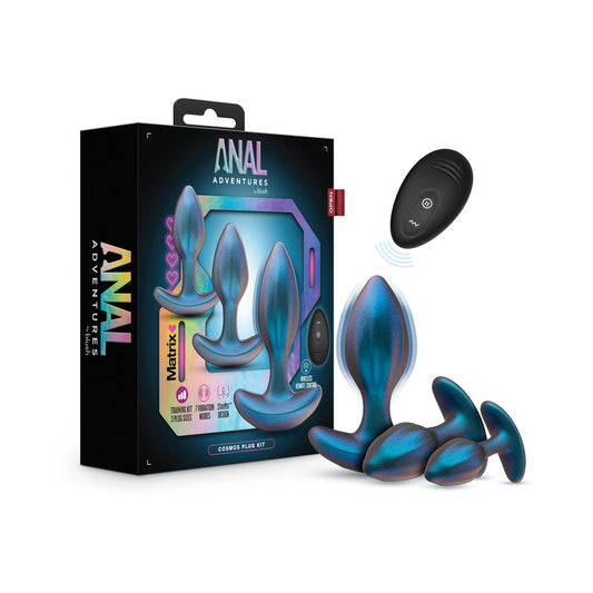 Blush Anal Adventures Matrix Cosmos Plug Kit Lunar Blue