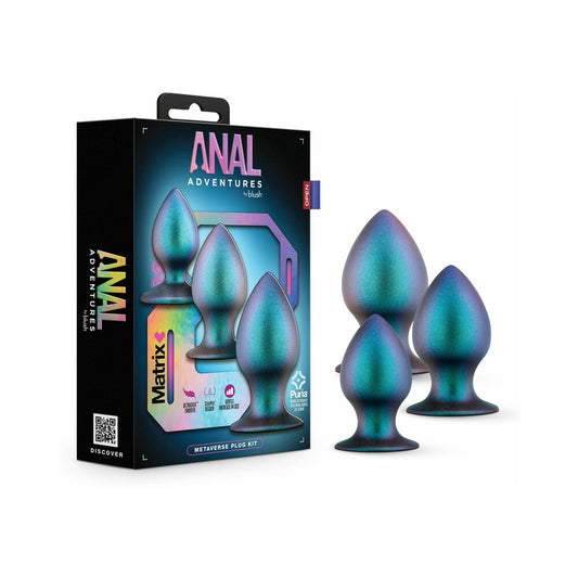 Blush Anal Adventures Matrix Metaverse Plug Kit Dark Millenia