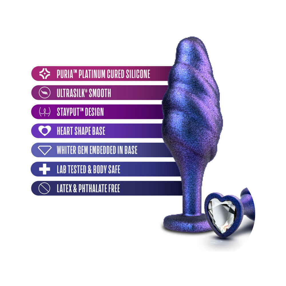 Blush Anal Adventures Matrix Silicone Bumped Bling Plug Sapphire2