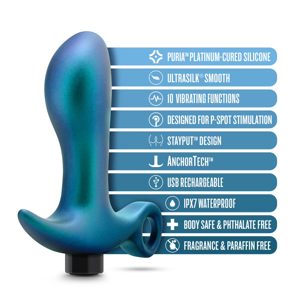 Blush Anal Adventures Matrix Teleportation Plug Lunar Blue5