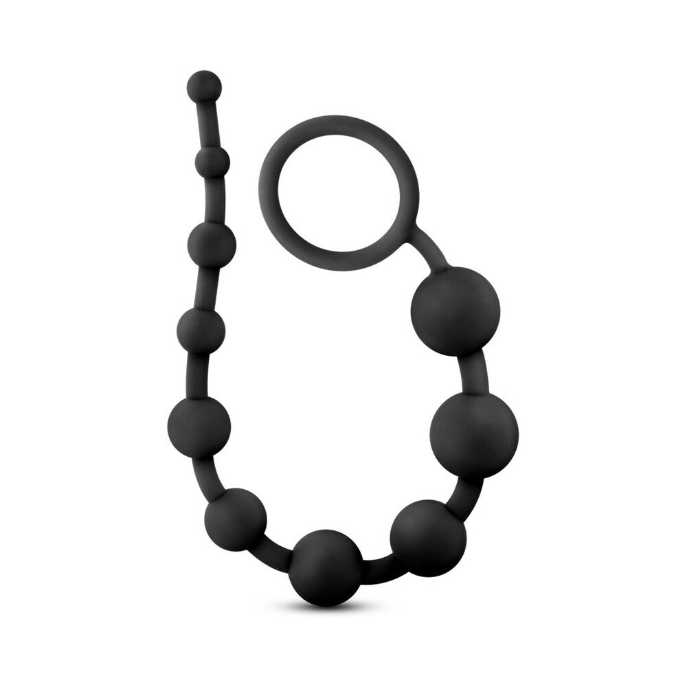 Blush Anal Adventures Platinum Silicone 10 Anal Beads Black2