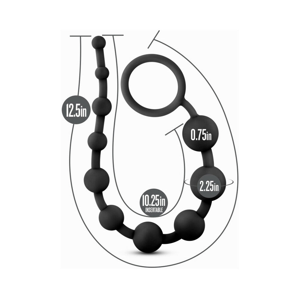 Blush Anal Adventures Platinum Silicone 10 Anal Beads Black5