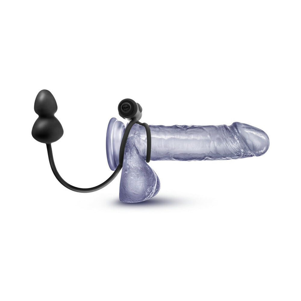 Blush Anal Adventures Platinum Silicone Anal Plug with Vibrating C-Ring Black2