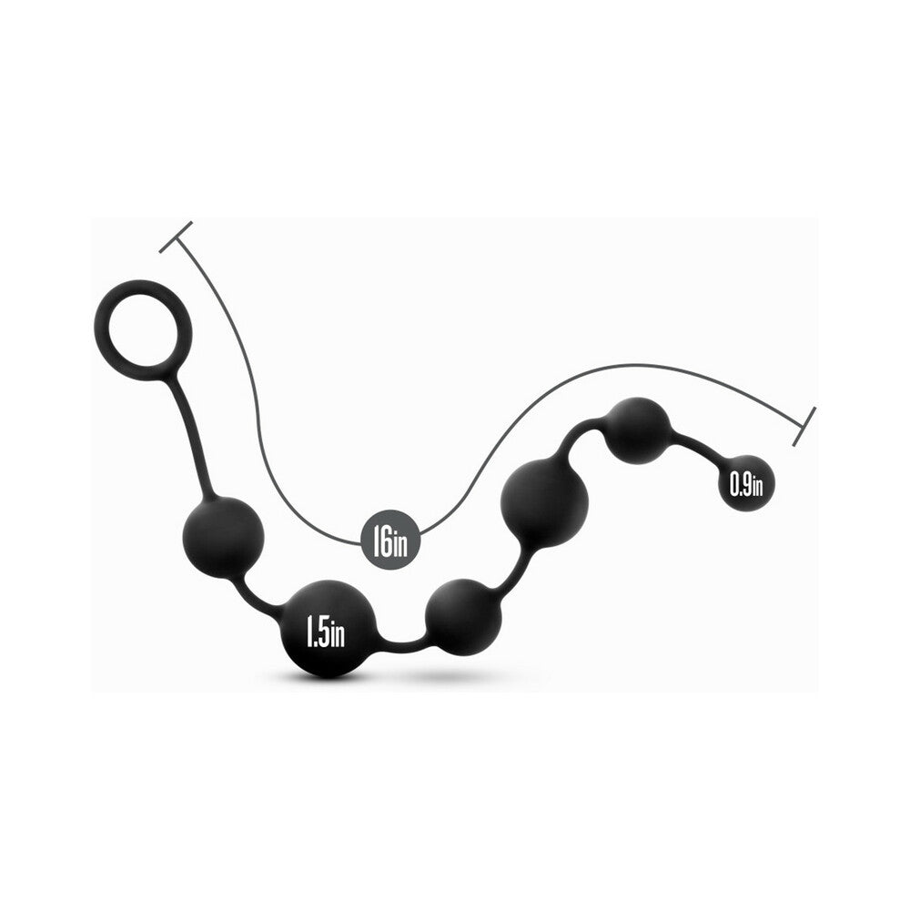 Blush Anal Adventures Platinum Silicone Large Anal Beads Black5