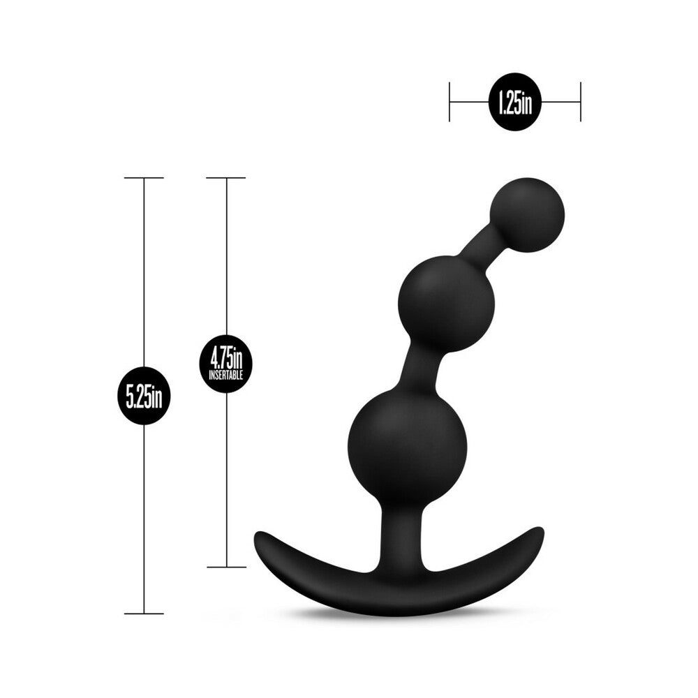 Blush Anal Adventures Platinum Silicone Small Anal Beads Plug Black4