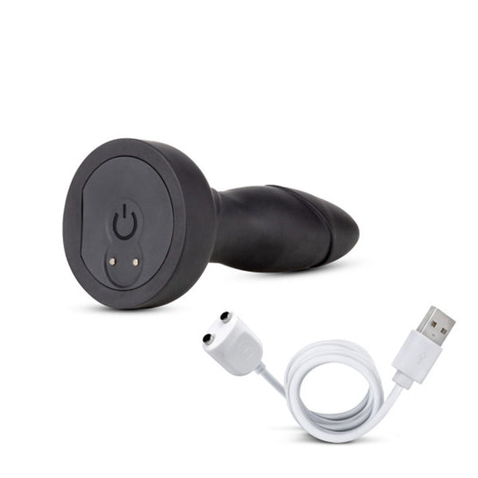 Blush Anal Adventures Platinum Vibrating & Rotating Drive Plug Black1