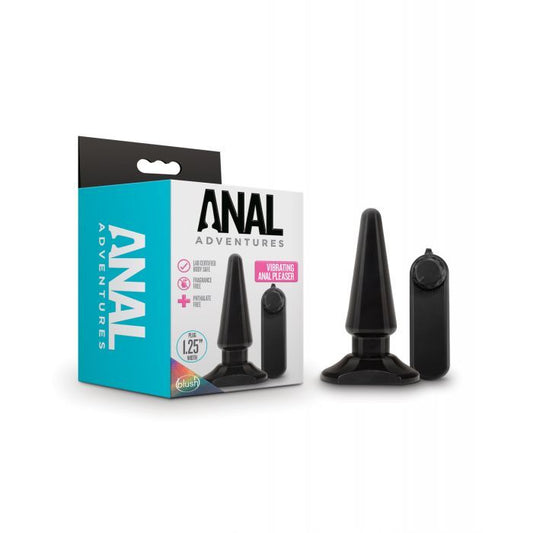 Blush Novalties Anal Adventures Basic Vibrating Anal Pleaser - Black