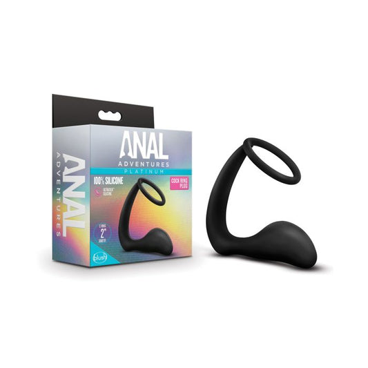 Blush Novalties Anal Adventures Cock Ring Plug - Black