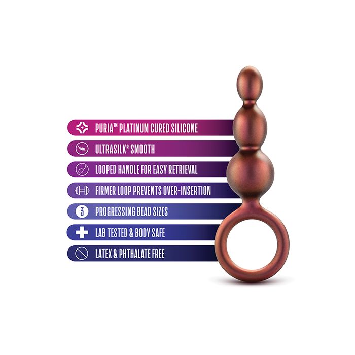 Blush Novalties Anal Adventures Matrix Beaded Loop Plug - Copper 4