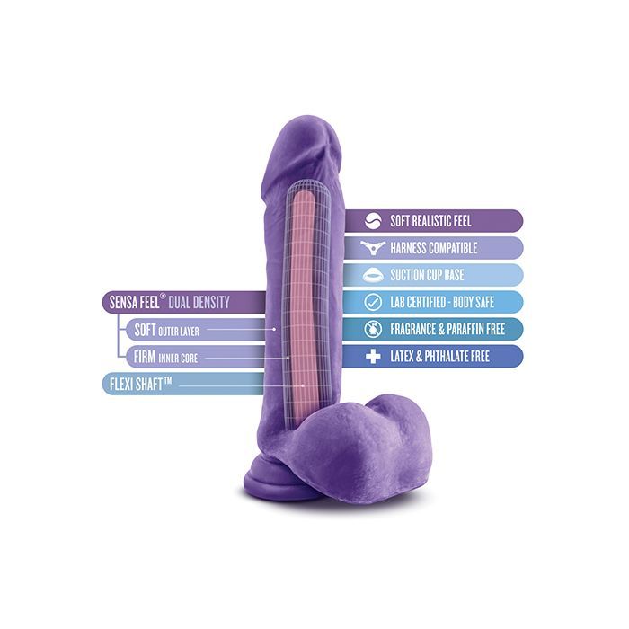 Blush Novalties Au Naturel Bold Hero 8" Dildo - Purple 4