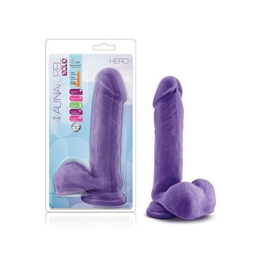 Blush Novalties Au Naturel Bold Hero 8" Dildo - Purple