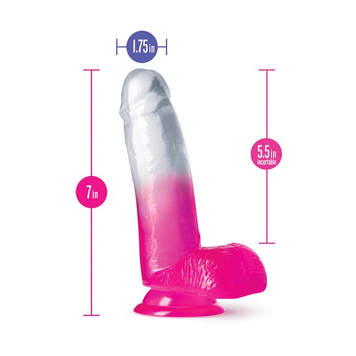 Blush Novalties B Yours 7" Sugar Magnolia Dildo - Fuchsia 3