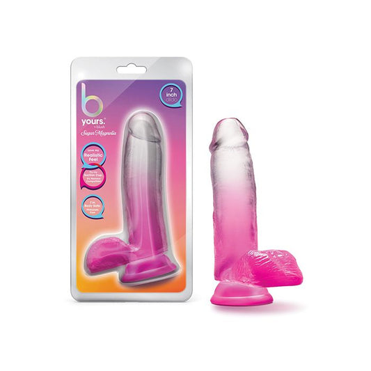 Blush Novalties B Yours 7" Sugar Magnolia Dildo - Fuchsia