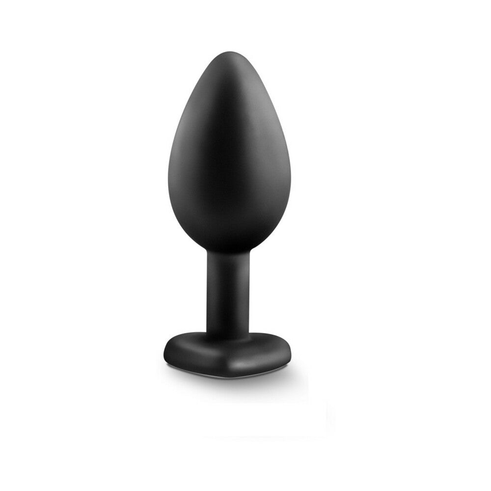 Blush Temptasia Bling Anal Plug with Heart-Shaped Gem Base Small Black 2
