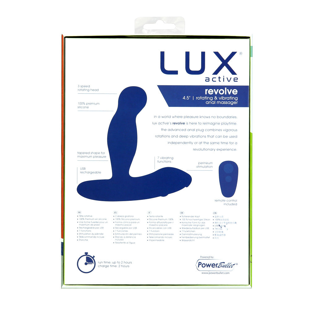 BMS Lux Active Revolve 4.5 in. Rotating And Vibrating Silicone Massager Black 8