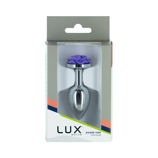 BMS Lux Active Rose Metal Butt Plug 3 in. Purple