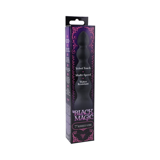 Doc Johnson Black Magic 7in Ribbed Vibrator