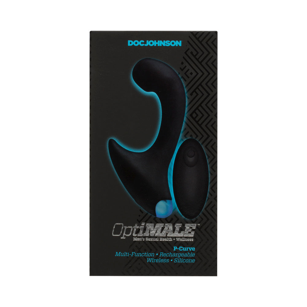 Doc Johnson OptiMALE Vibrating P-Massager with Wireless Remote Black 9