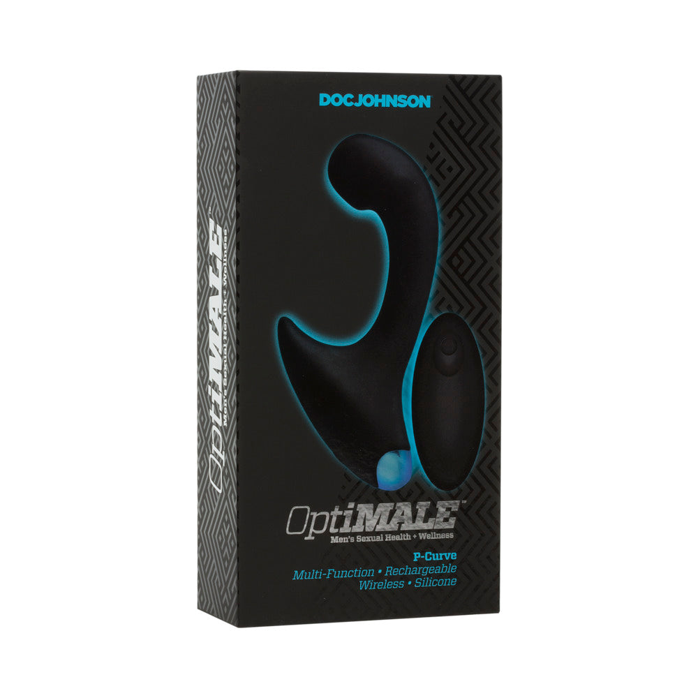 Doc Johnson OptiMALE Vibrating P-Massager with Wireless Remote Black