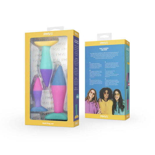 EDC Wholesale PMV20 Koda 3-Piece Butt Plug Set Multicolor 1