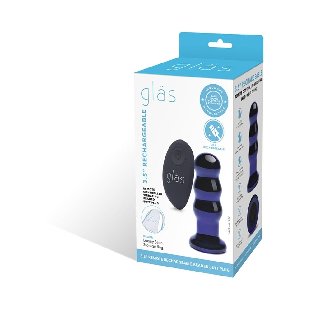 Electric Eel Glas 3.5 in. Rechargeable Remote-Controlled Vibrating Beaded Butt Plug8
